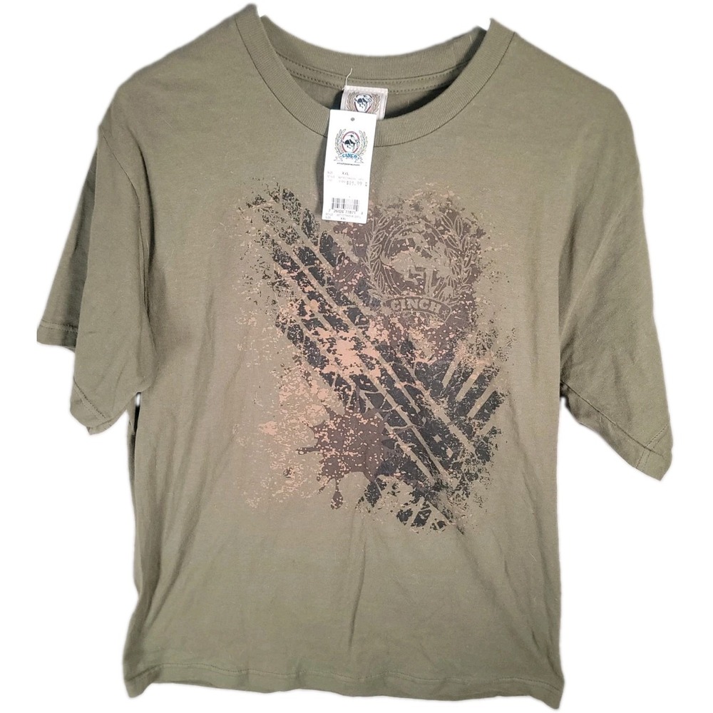 Cinch Boys XXL 16 18 Mens S Western Graphic T Shirt NWT Tire Tread Splatter